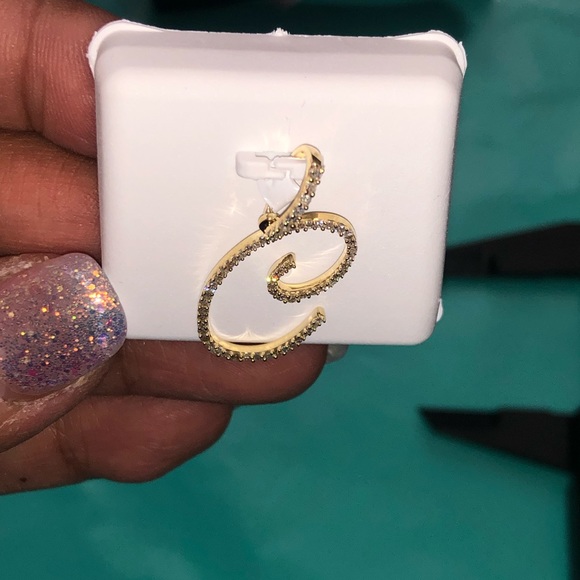 10k Real Gold & Diamond C initial large pendant charm FREE APPRAISAL Huge sale - Picture 11 of 12